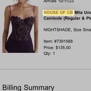 House of CB Nightshade Lace Camisole